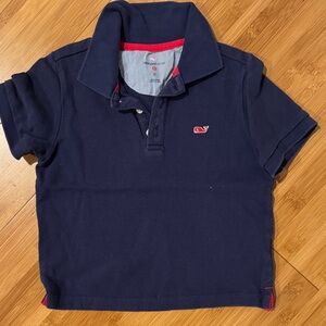 Vineyard Vines Navy Polo with Red Accents